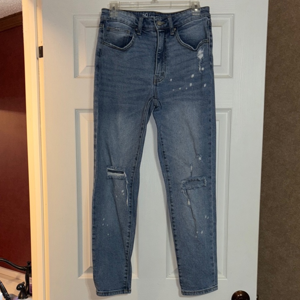 No Boundaries Blue Skinny Jeans Distressed